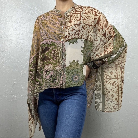 Zara Bohemian Patchwork Blouse - Picture 1 of 7